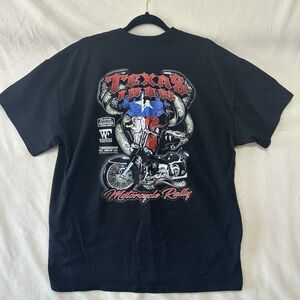 Texas Iron Motorcycle Rally T-shirt Gildan DryBlend XL Black Biker Unisex